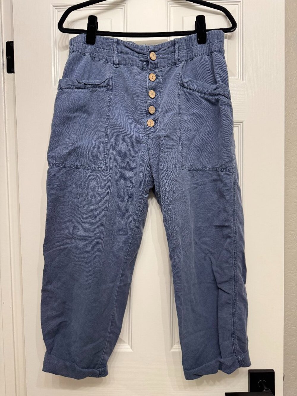 Size 10 Petite - Sundance Button Fly Linen/Cotton Blend Pants